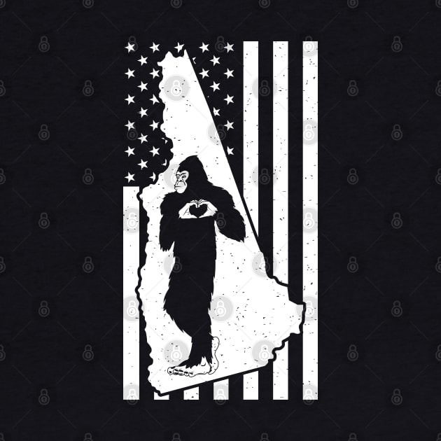 New Hampshire Bigfoot American Flag by Tesszero